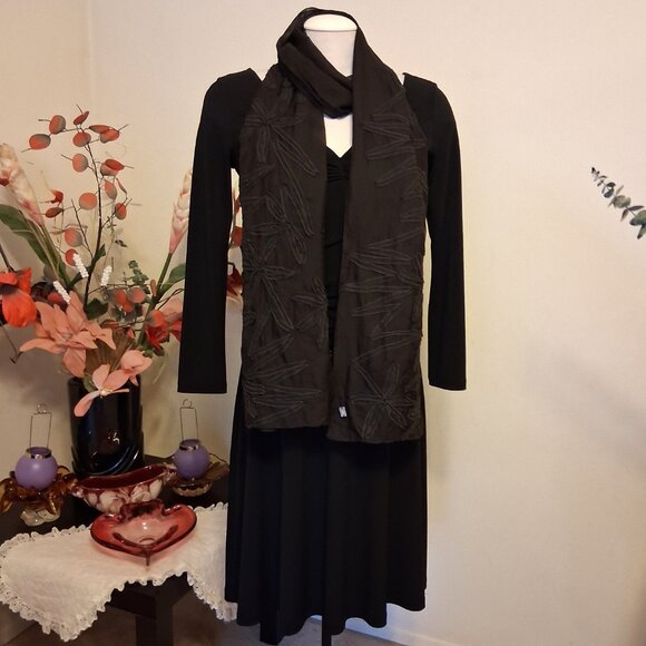 Vintage Women's NEW Stills 52% Silk Long Classic Luxury Brown Scarf - Picture 5 of 12